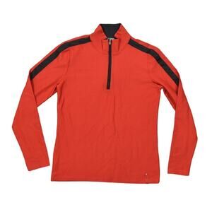 Lauren Ralph Lauren Red Pullover Sweater L Polyester Athletic Wear Quarter zip